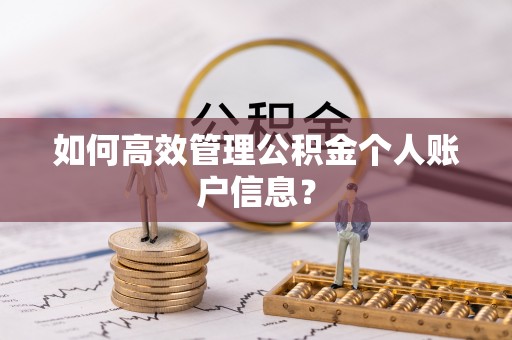 余杭如何高效管理公积金个人账户信息？